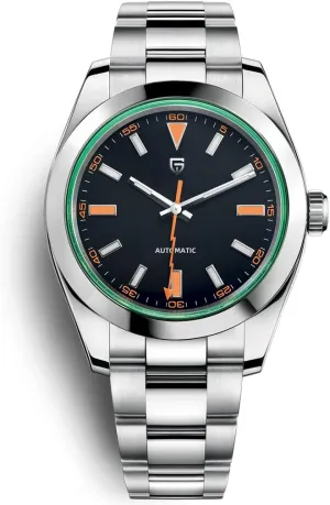 HaiQin Pagani Design 1733 Men's Automatic Mechanical Watches Japan NH35A Movement Green Synthetic Sapphire Lightning Pointer 100M Waterproof Fashion Casual Sports WristWatches