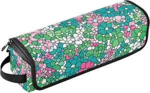 Hair Tool Travel Bag with Heat Resistant Mat Portable Hair Styling Tool Organizer for Straigheners, Curling Iron, Hair Dryer, Cactus Succulent Turquoise Green Peach Travel Accessory