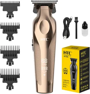 Hair Trimmer with LED Display, Butterfly Wing Design, Precision Trimming with Durable Ceramic Blade for Home, Salon-Grade Grooming (Champagne Gold)