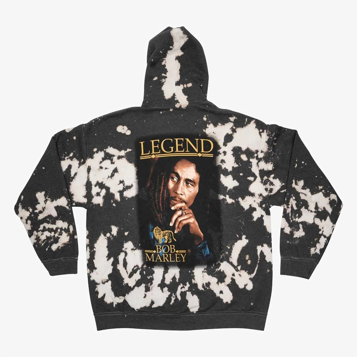 Hard Rock Unisex Bob Marley Hoodie Bleach Washed Black