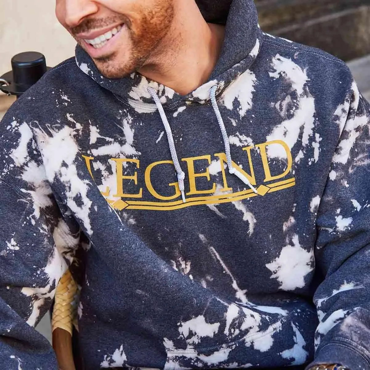 Hard Rock Unisex Bob Marley Hoodie Bleach Washed Black