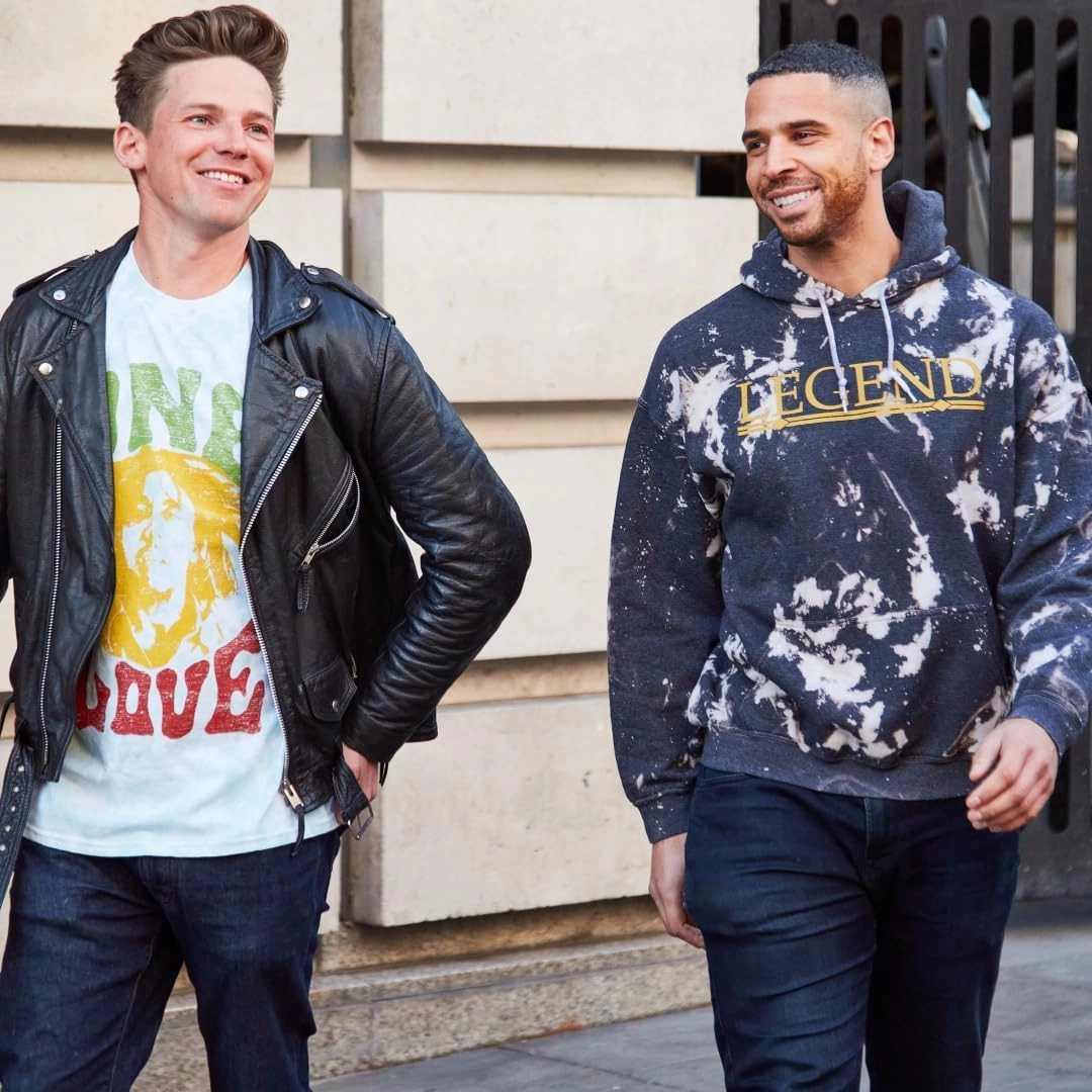 Hard Rock Unisex Bob Marley Hoodie Bleach Washed Black