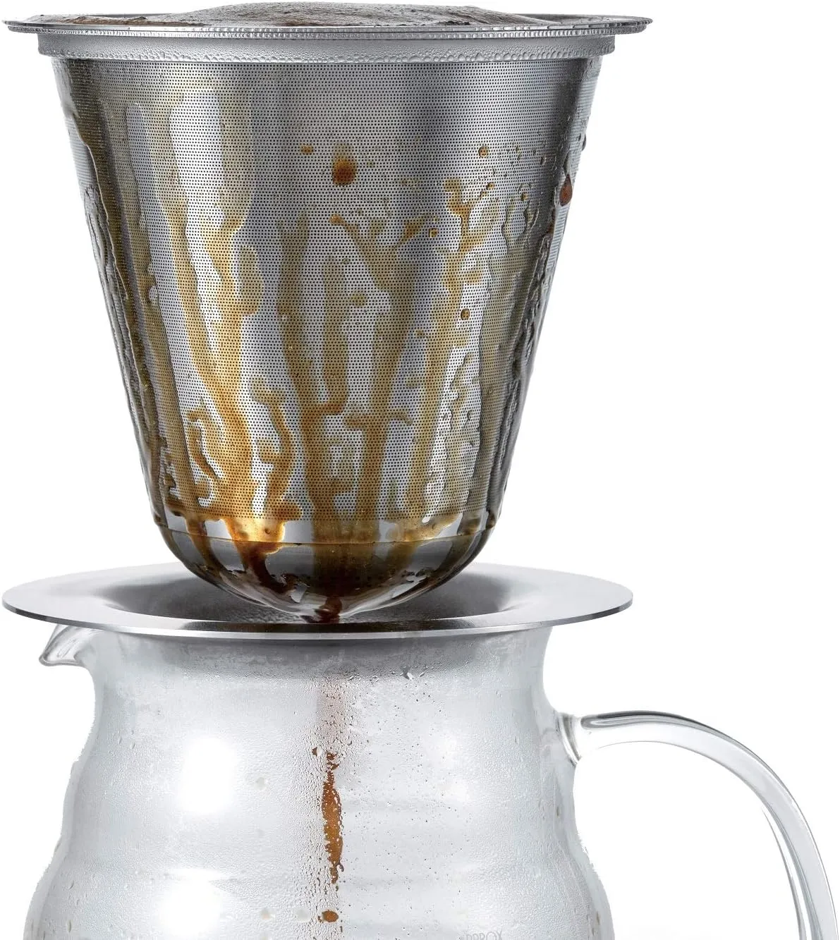 HARIO KDD-02-HSV Double Stainless Steel Dripper Kasuya Model, For 1-4 Cups, Hairline Silver