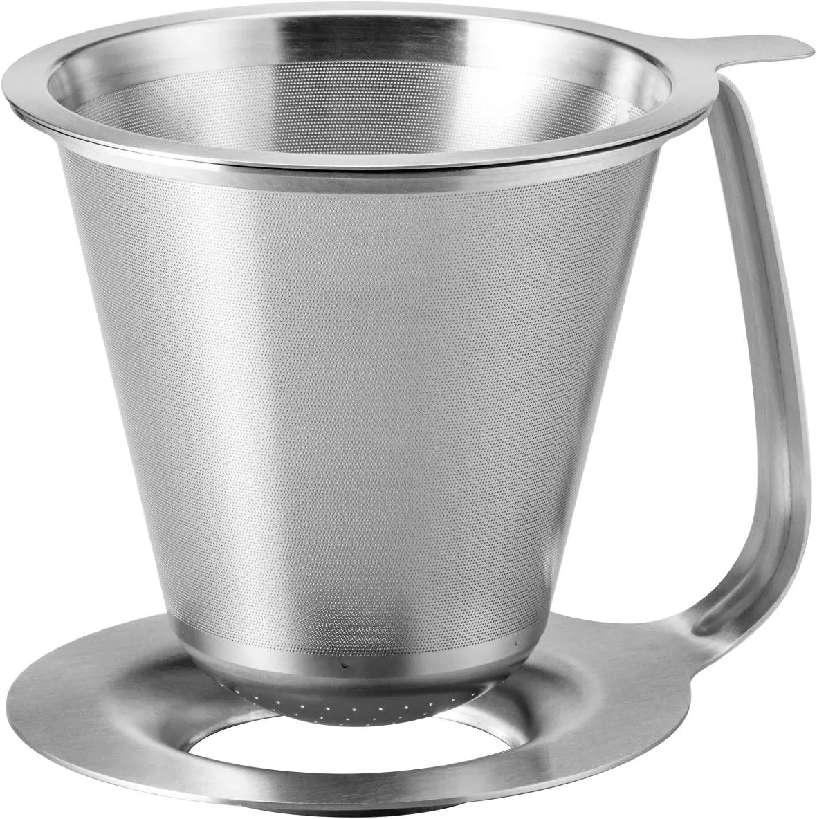HARIO KDD-02-HSV Double Stainless Steel Dripper Kasuya Model, For 1-4 Cups, Hairline Silver