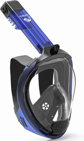 HD Full Face Snorkel Mask, 180° Anti-Fog View, Leak-Proof Snorkeling Gear with Camera Mount for Adults Youth