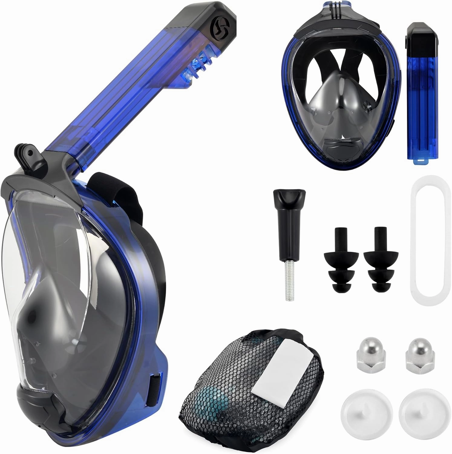 HD Full Face Snorkel Mask, 180° Anti-Fog View, Leak-Proof Snorkeling Gear with Camera Mount for Adults Youth