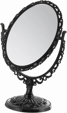 Hemoton Vintage Gold Mirror Swivel Desktop Makeup Mirror Magnified for Precision