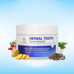 Herbal Tooth Gum Powder Complete Oral Care -Enhanced with Neem, Ginger, Clove, Rose HIPS & PAU D Arco