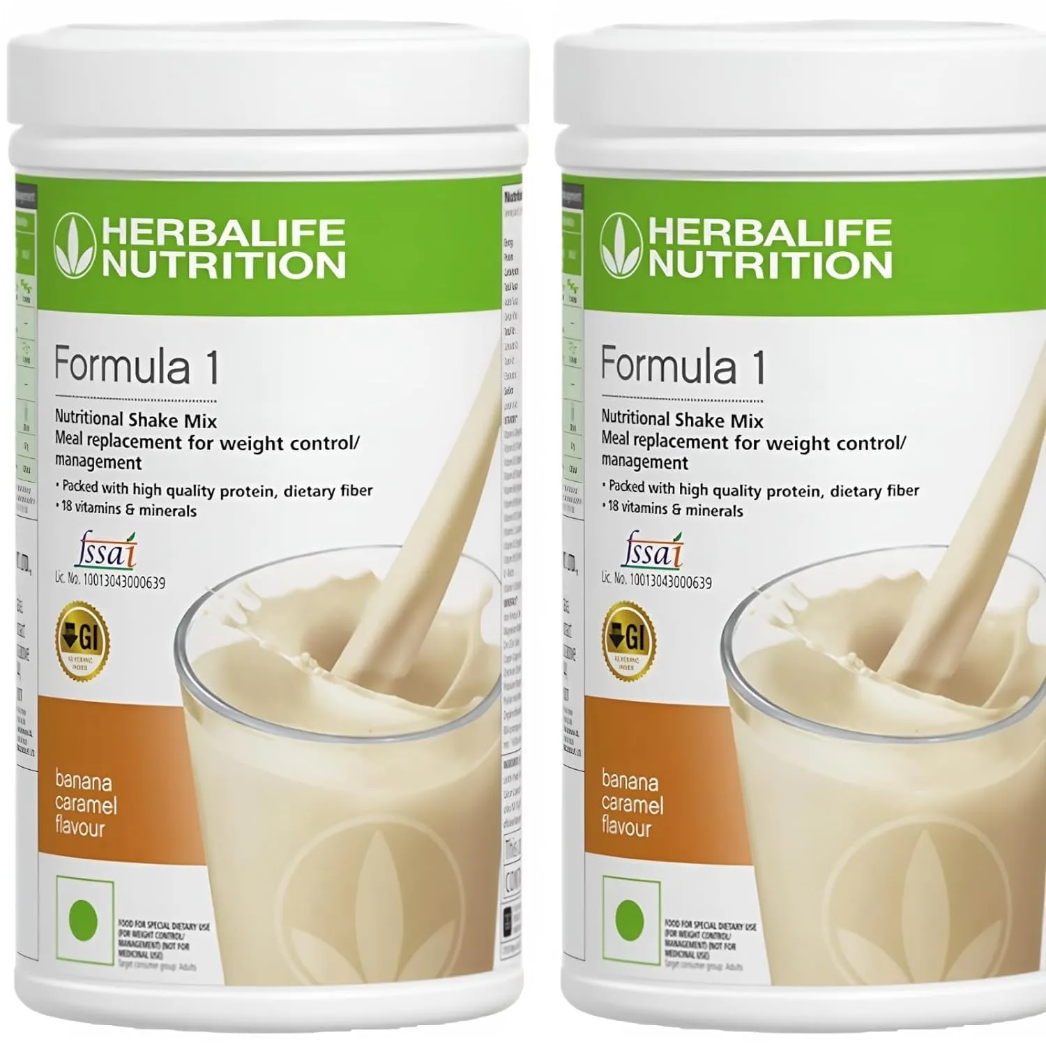 Herbalife Formula 1 Nutritional Shake Mix - Pack of 2, 500g Each - Herbalife Shake - Herbalife Protein Powder - Herbalife Weight Loss Meal Replacement (Banana - Banana)