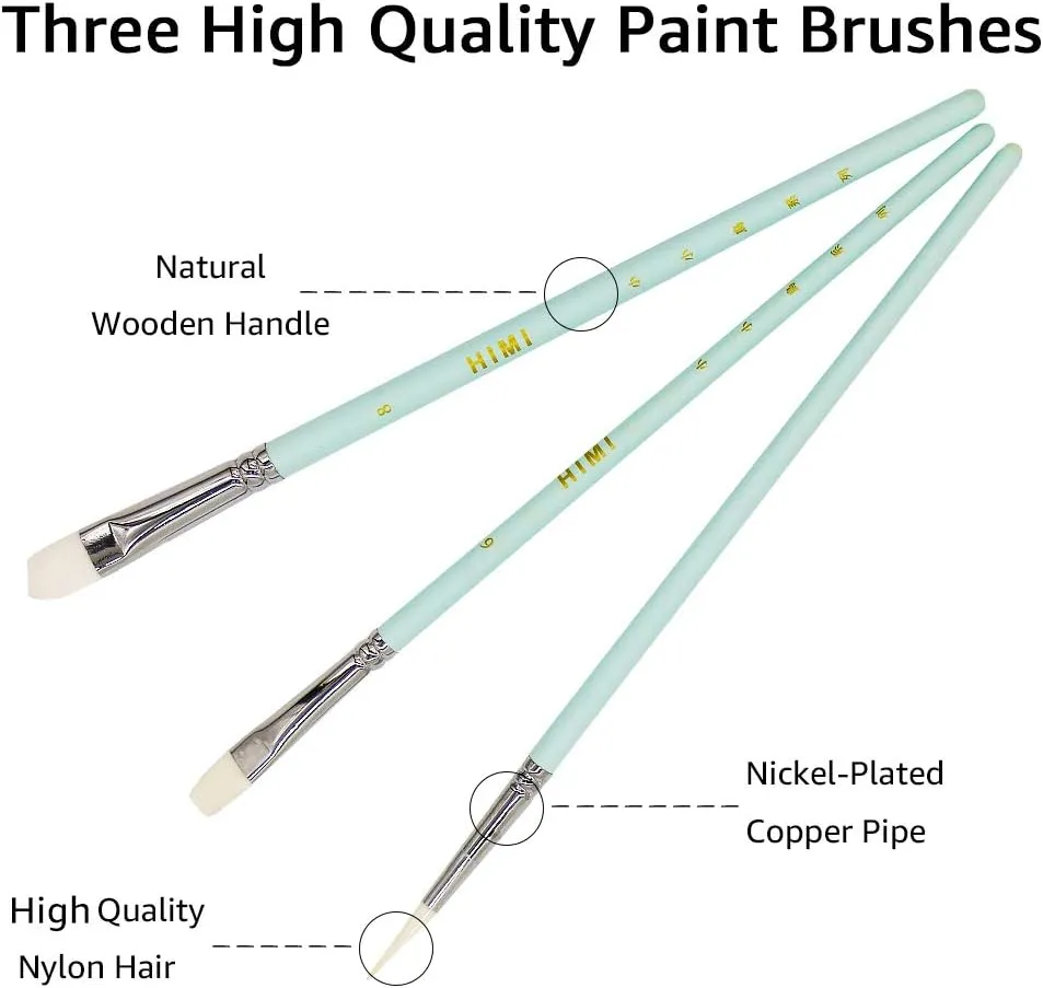 HIMI Gouache Paint Set, 24 Colors x 30ml/1oz with Brushes & Palette, Jelly Cup Design, Non-Toxic, Perfect for Beginners, Students, Artists(Green)