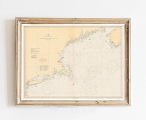 Historic Nautical Poster of West Quoddy Head to New York 1935 Big Area 70 | 11x17 12x18 16x24 24x36 Unframed Print Wall Art | Vintage Antique Rustic Gift | Home Office Decor