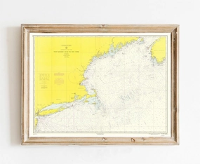 Historic Nautical Poster of West Quoddy Head to New York 1965 Big Area 70 | 11x17 12x18 16x24 24x36 Unframed Print Wall Art | Vintage Antique Rustic Gift | Home Office Decor