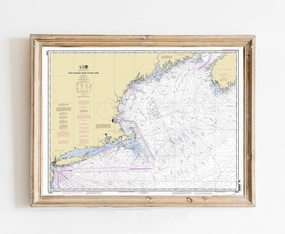 Historic Nautical Poster of West Quoddy Head to New York 2012 Big Area 70 | 11x17 12x18 16x24 24x36 Unframed Print Wall Art | Vintage Antique Rustic Gift | Home Office Decor