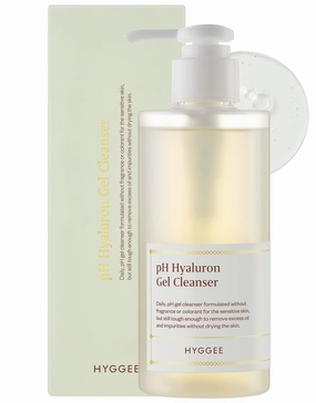HYGGEE pH Hyaluron Gel Cleanser - Hyaluronic Acid Hydrating Face Wash - pH Balancing Formula for All Skin Types - Hypoallergenic Mild Makeup Cleansing Gel (6.76 fl.oz.)