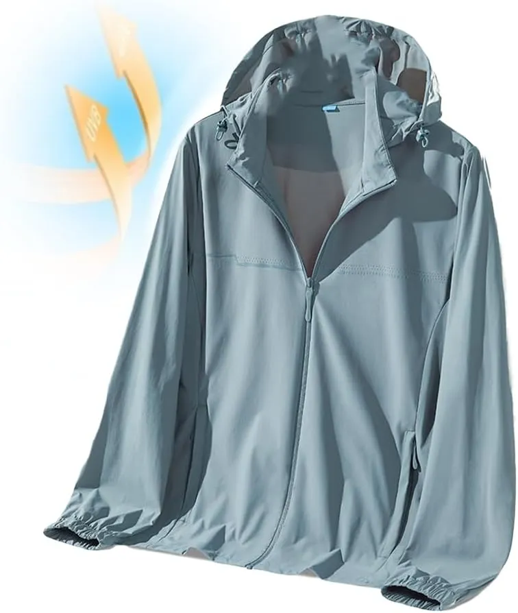 Ice Silk Sunscreen SPF50 Rash Guard Shirts Men's Outdoor Fishing Clothes Skin Coat Summer Lightweight UV Sun-Protection
