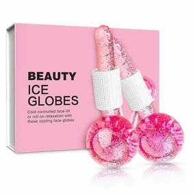 Ice Globes for Face 2Pcs–Enhancing Daily Beauty with Ice Globes for Facials, Skin Tightening & Anti-Aging–Perfect Ice Globes for Reduction of Puffiness & Wrinkles of Face, Neck & Eyes–Pink