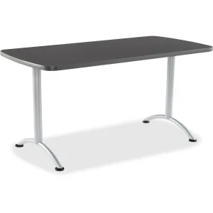 Iceberg ARC 5-Foot Rectangular Conference Table, Office Furniture, Fixed Height, 30” x 60”, Graphite Top, Silver Legs