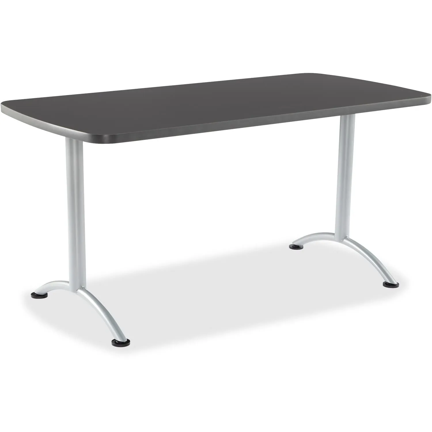 Iceberg ARC 5-Foot Rectangular Conference Table, Office Furniture, Fixed Height, 30” x 60”, Graphite Top, Silver Legs