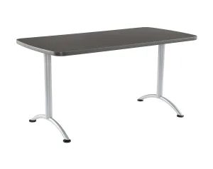 Iceberg ARC Table, Office Furniture, Gray Walnut with Silver Legs, 30” W x 60” L