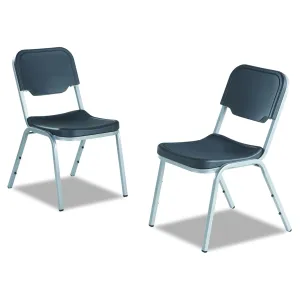 Iceberg Rough N Ready 4-Pack Stack Chair, Charcoal with Silver Frame
