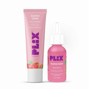 IIxPLI_X - Guava Glow Regime with 10% Vitamin C Face Mini Serum (10ml) & Juicy Mini Cleanser | For Dark Spot Corrections and Brighter Complexion | (20 ml) (Pack of 2)