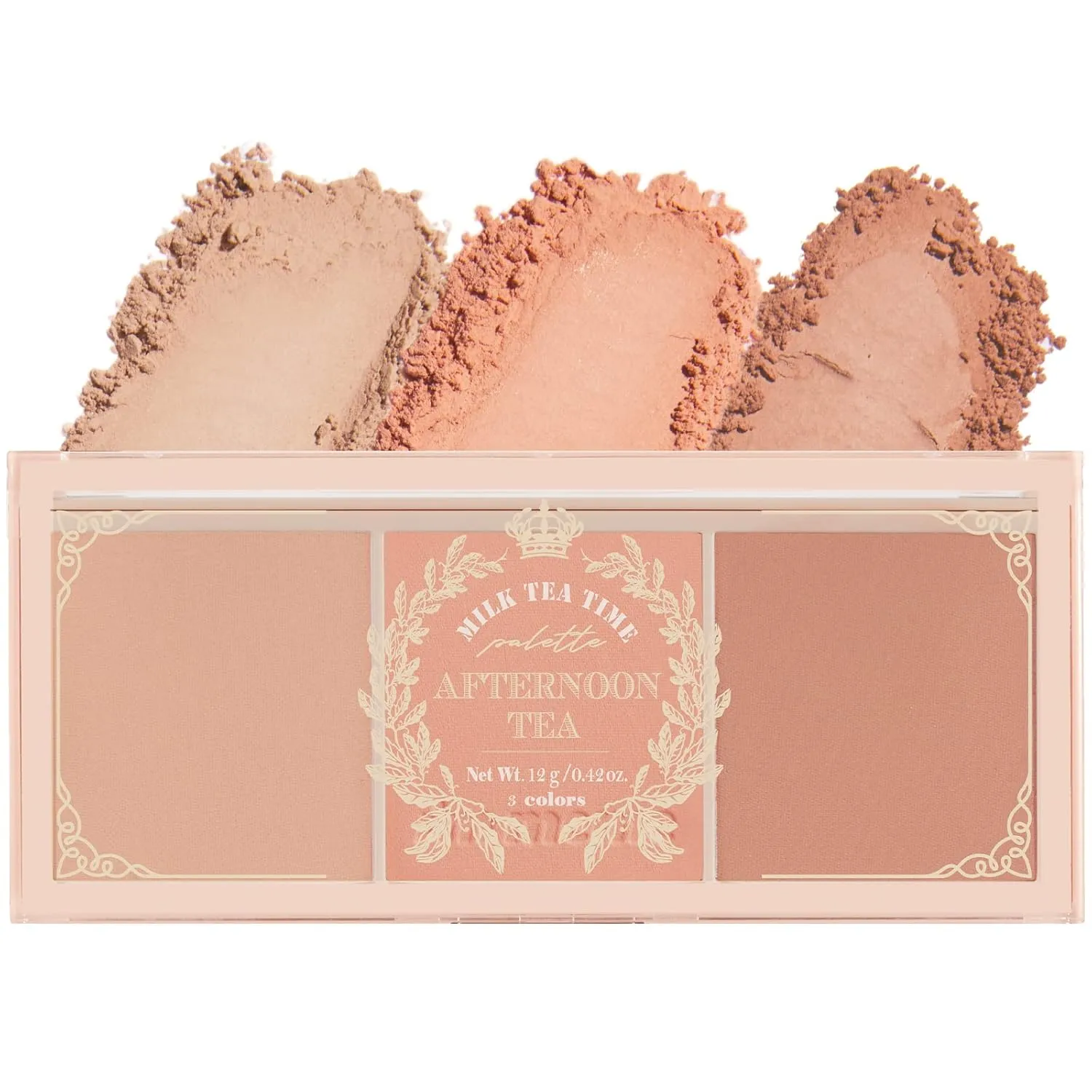 I'M MEME Blusher Palette - Afternoon Tea_Milk Tea Time | Soft Pink, Peach, Lavender, 3 Shades Palette, Matte Powder, Face & Cheeks, For All Skin Tones, Powdery Finish, Mother's Day, 0.4 Oz
