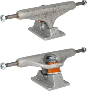Independent Skateboard Trucks Stage 11 Pro Justin Henry Steel Grey - Engraved Spider Web Graphics - Choose Size