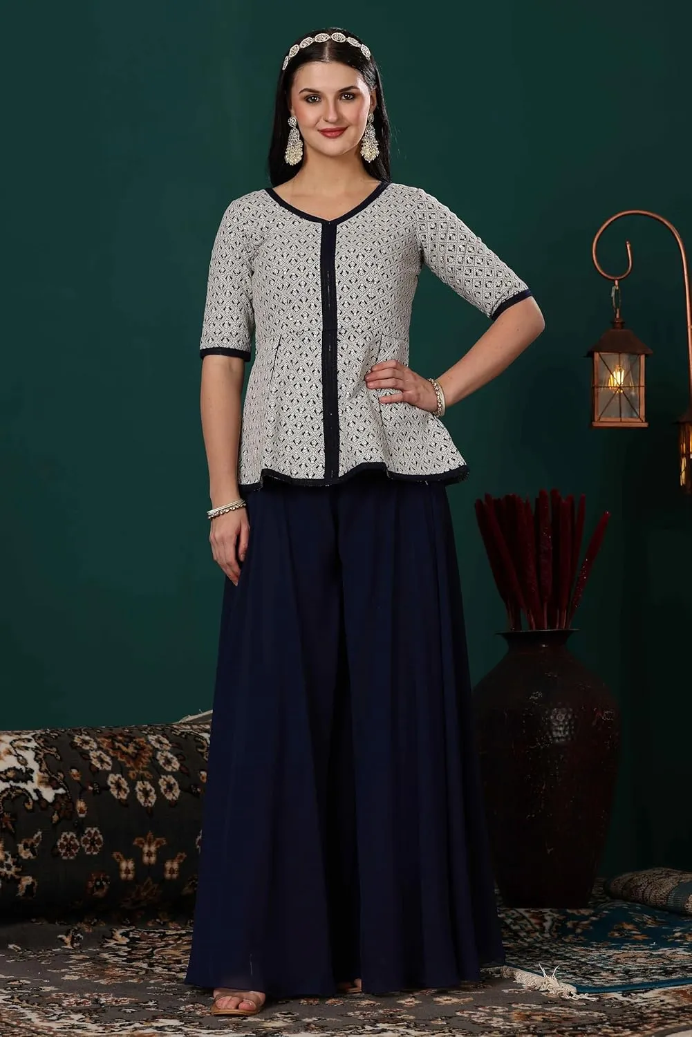 Indian Pakistani Embroidery Salwar Kameez Pant Suit Dresses for Festive Party wear - Kurta, Pant and Dupatta Set