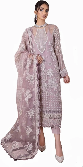 Indian Pakistani Salwar Kameez Pant Suit Embroidery Dresses for Eid Ramadan Festive Party - Kurta, Pant and Dupatta