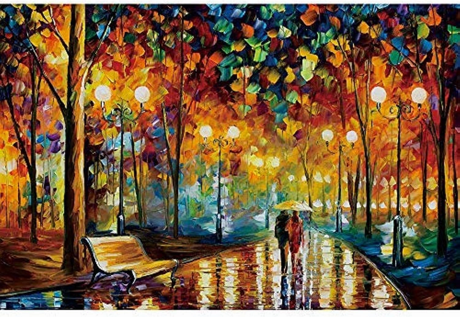 Ingooood 1000 Piece Wooden Jigsaw Puzzles for Adults - Rainy Night Walk - Jjigsaw Puzzle with Premium Pieces, Family Couple Games for Stress Relief