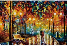 Ingooood 1000 Piece Wooden Jigsaw Puzzles for Adults - Rainy Night Walk - Jjigsaw Puzzle with Premium Pieces, Family Couple Games for Stress Relief