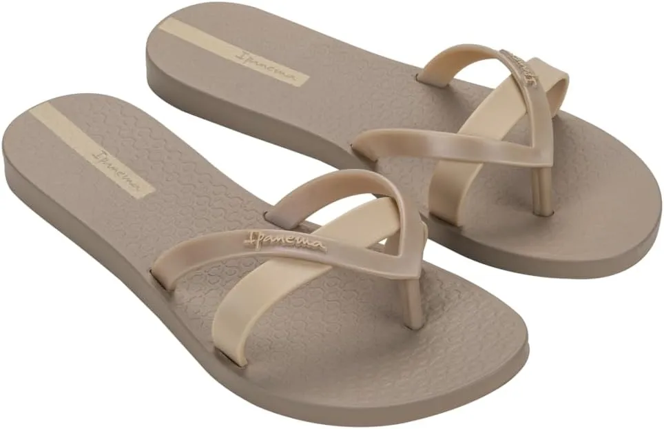Ipanema Women's Flip-Flop, Beige Metallic Beige, 7