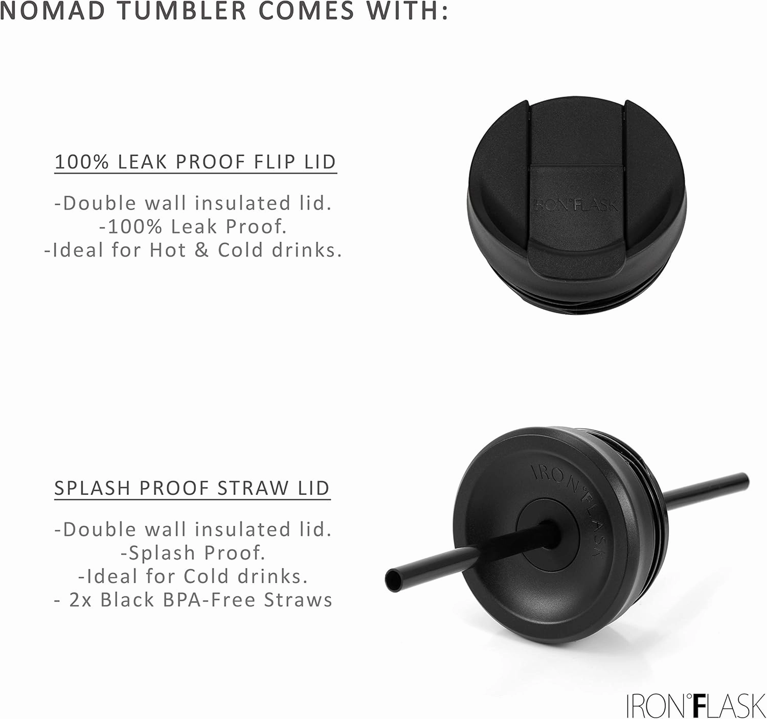 IRON °FLASK Nomad Tumbler - 2 Lids (Straw/Flip), Vacuum Insulated Stainless Steel Bottle, Double Walled, Drinking Cup, Thermos Coffee Travel Mug, Water - Peach, 24 Oz