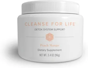 Isagenix Cleanse for Life - Powder Supplement for Cleanse Drink with No Laxatives or Diuretics - Support Metabolism with Vitamin B12 & Niacin -Peach Mango -3.4 Oz (16 Servings)