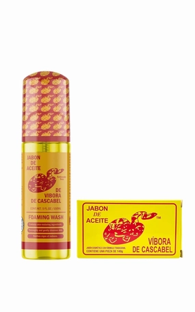 Jabón De Aceite de Vibora de cascabel (140g)   Foaming Wash Face & body (Jabón Líquido espumoso Para cara y Cuerpo) 150 ml Ayuda con imperfecciones en la piel ORIGINAL