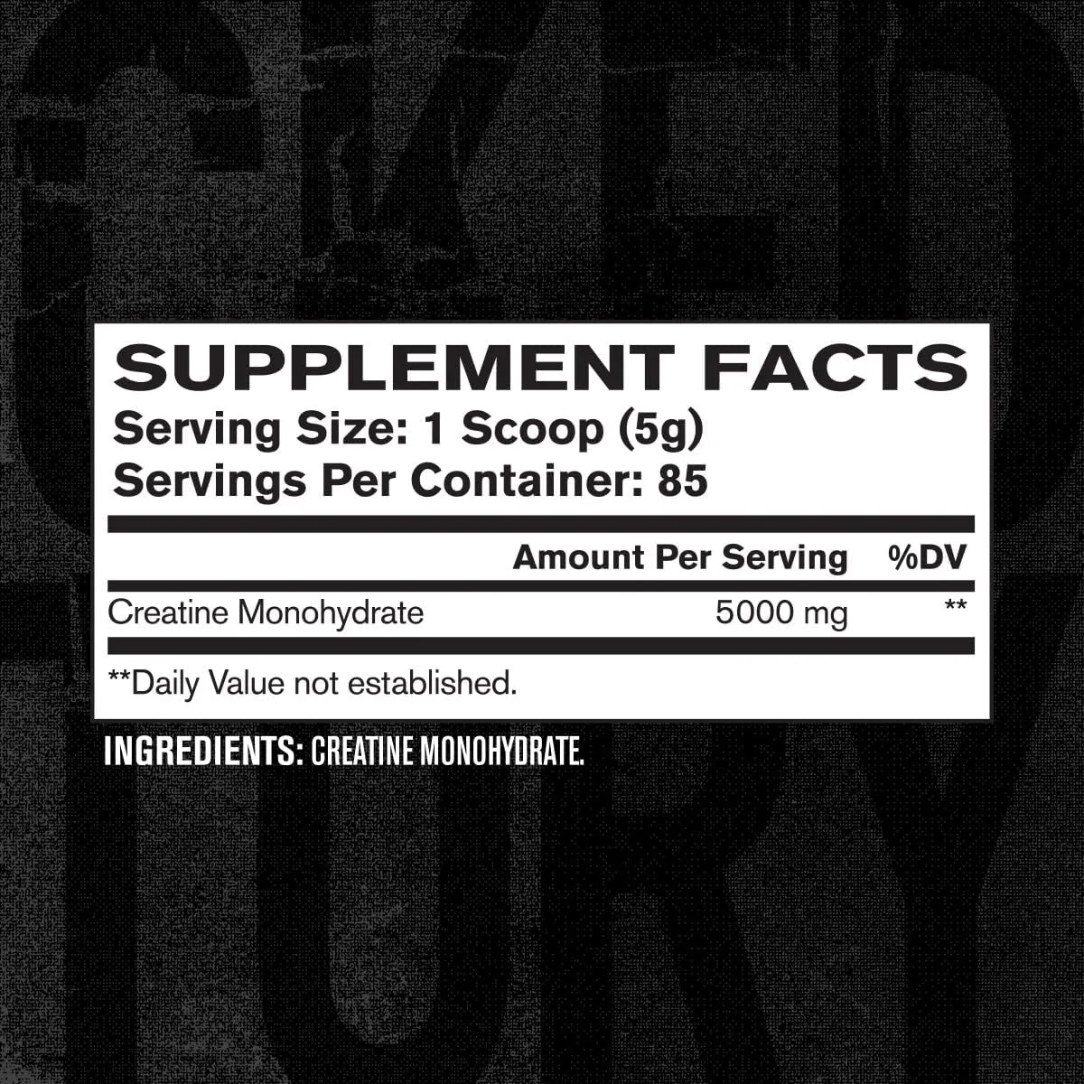 Jacked Factory Creatine Monohydrate Powder 425g - Creatine Supplement for Muscle Growth, Increased Strength, Enhanced Energy Output and Improved Athletic Performance 85 Servings, Unflavored