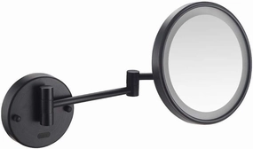 JCAKES Wall Mounted Sensor Mirrors Makeup Shaving Mirror LED Lighted Luxury Bathroom Mirror for Hotel Vanity with Adjustable Extendable 8 inch 5X Magnification UK Plug (Color : Black Bronze)