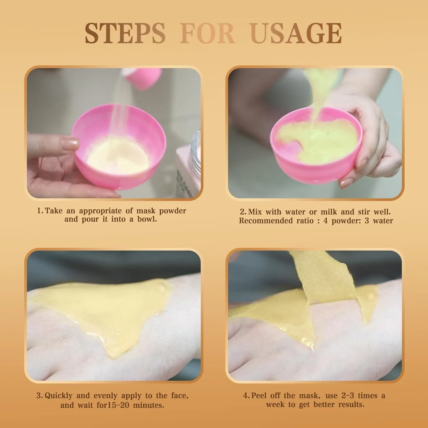 Jelly Mask Powder for Facials,24K Gold Anti-Aging & Firming Jelly Face Mask Hydrating Brighten Professional Peel Off Hydro Face Mask Powder DIY Spa Salon 23 Fl Oz Jar