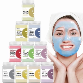 Jelly Mask for Facials, Jelly Mask Powder Bulk Wholesale for Esthetician Supplies Professional Beauty Salon Spa Facial Mask Vajacial, Face Masks Skincare Big Set (10 Jar, 500g/17.6oz)