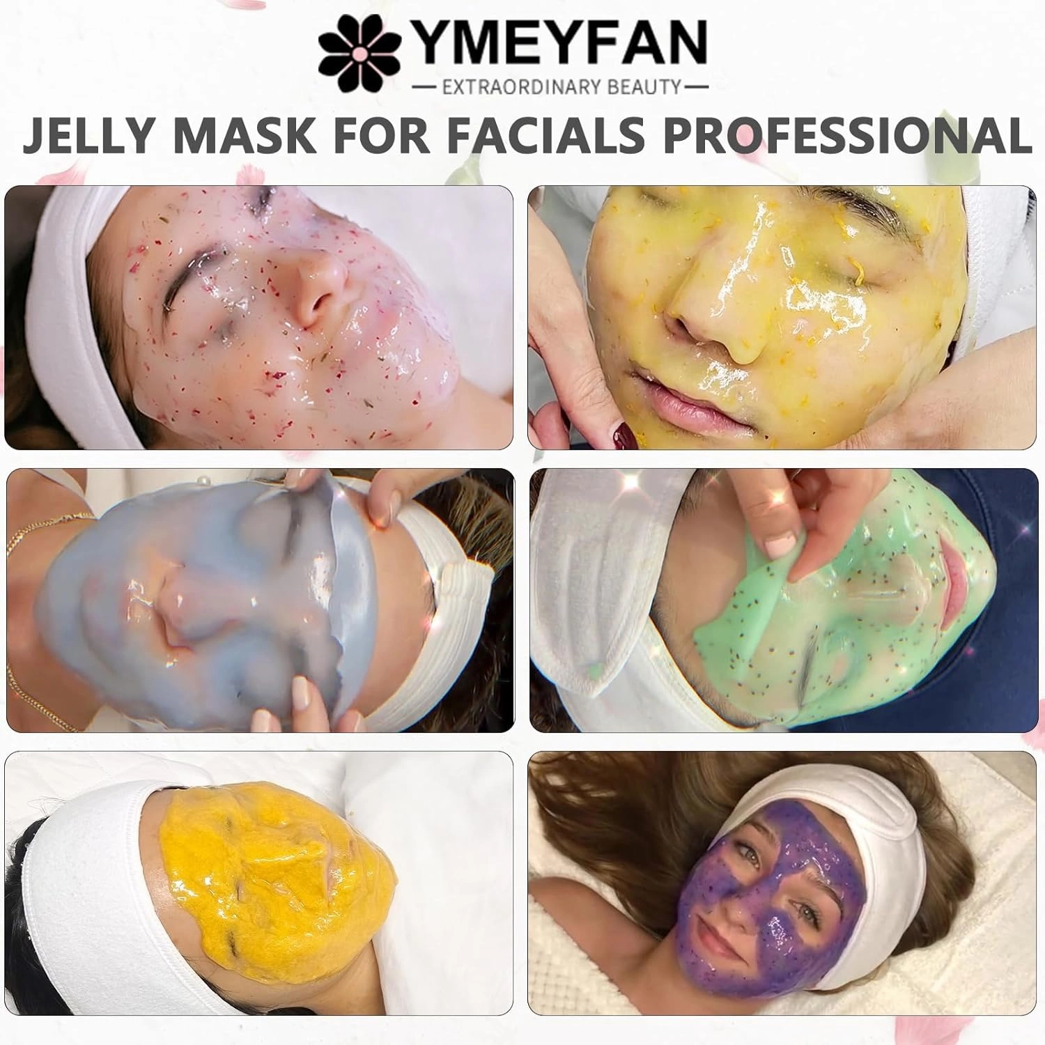 Jelly Mask for Facials, Jelly Mask Powder Bulk Wholesale for Esthetician Supplies Professional Beauty Salon Spa Facial Mask Vajacial, Face Masks Skincare Big Set (10 Jar, 500g/17.6oz)