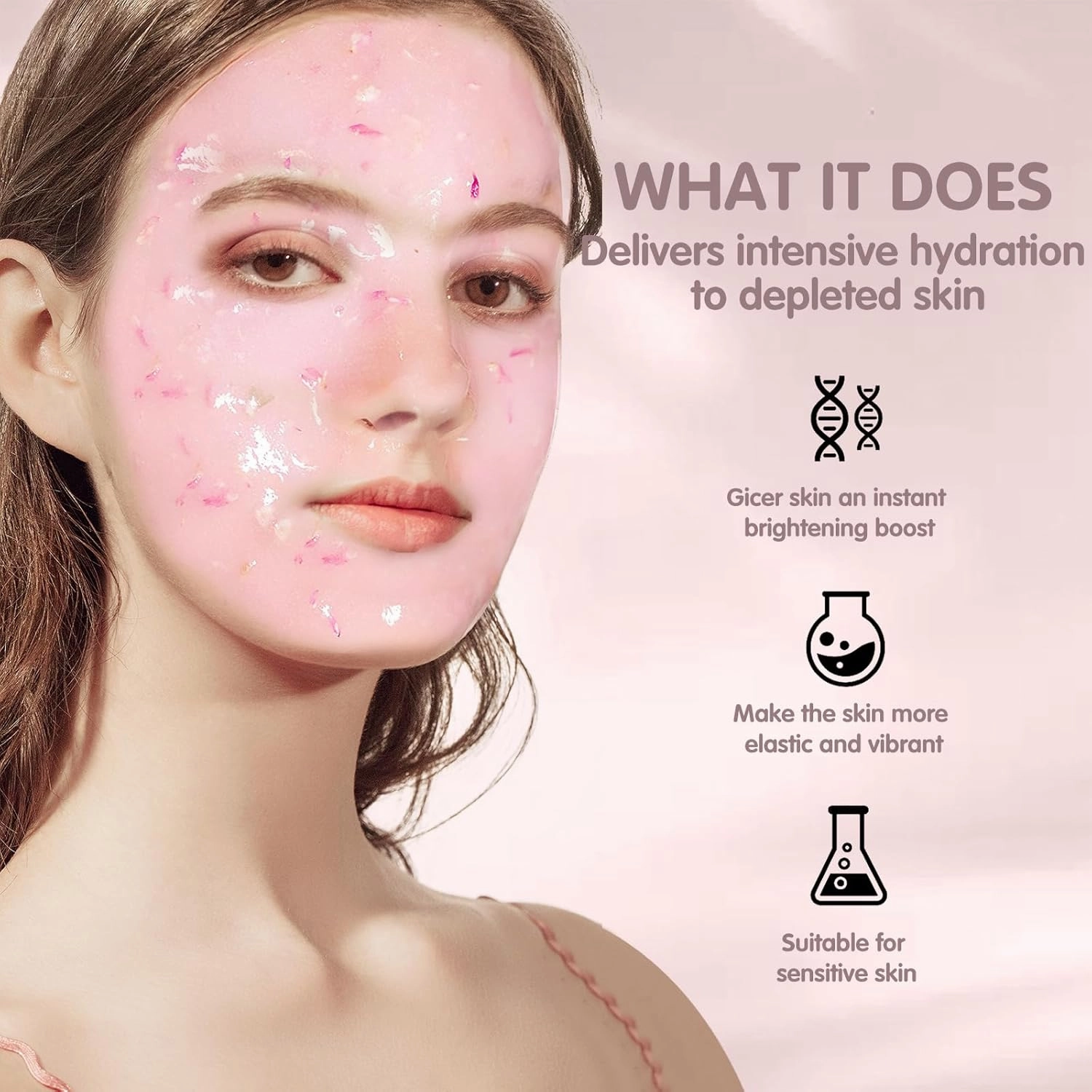Jelly Mask For Facials Professional,Spa facial mask Rubber Mask, Moisturizing&Hydrating for Wrinkles&Acne,23 Fl Oz Jar Face Mask SkinCare,Natural Gel Face Masks Facial Mask (Rose)