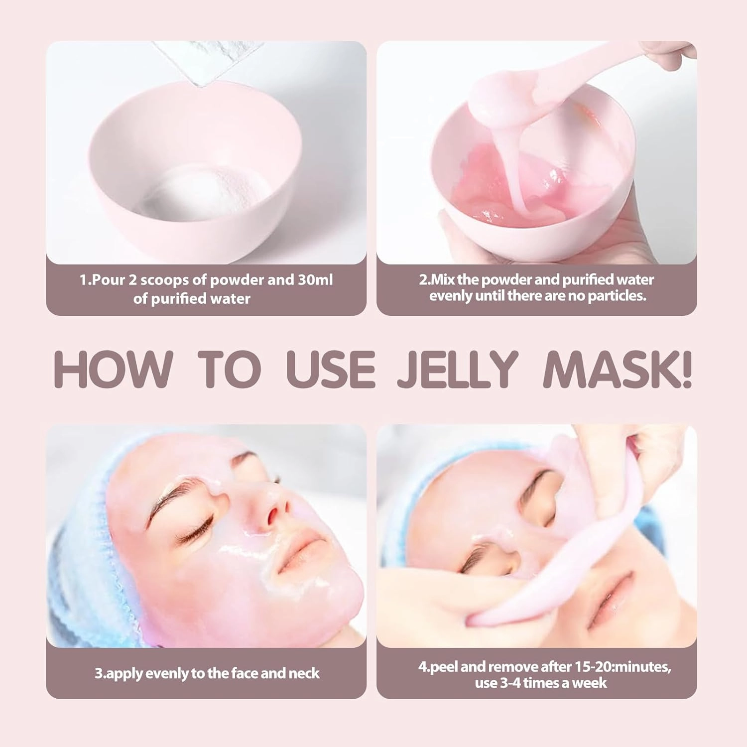 Jelly Mask For Facials Professional,Spa facial mask Rubber Mask, Moisturizing&Hydrating for Wrinkles&Acne,23 Fl Oz Jar Face Mask SkinCare,Natural Gel Face Masks Facial Mask (Rose)