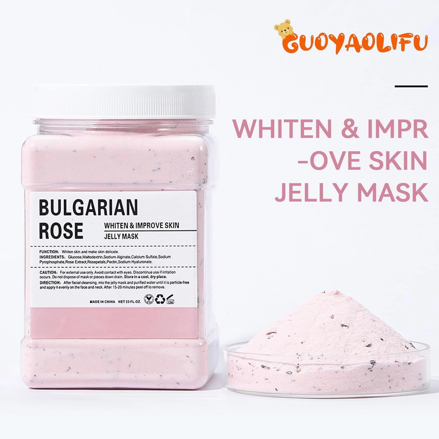 Jelly Masks for Facials Professional,Jelly Face Mask SkinCare Hydrating,Jelly Masks Powder for Face Moisturizing,Smoothing,Deep Cleaning,Oil Contral,for All the Skin 23 Fl Oz(Bulgarian Rose)
