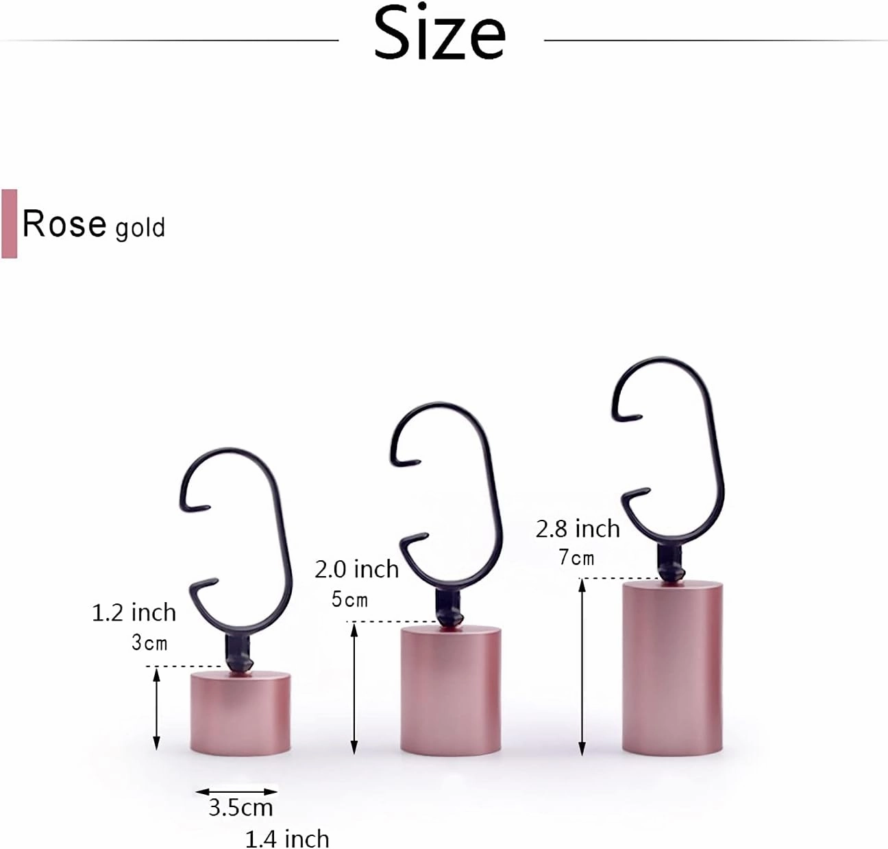 Jewelry Organizer 3 Packs Watch Display Stand, Metal Round Display Stand, Bracelet Showcase Bangle Jewelry Organizer, Black and Rose Gold Jewelry Stand (Color : R