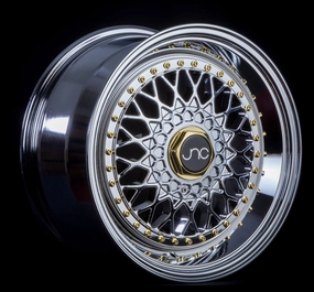 JNC 004 Hyper Black w/ Gold Rivets