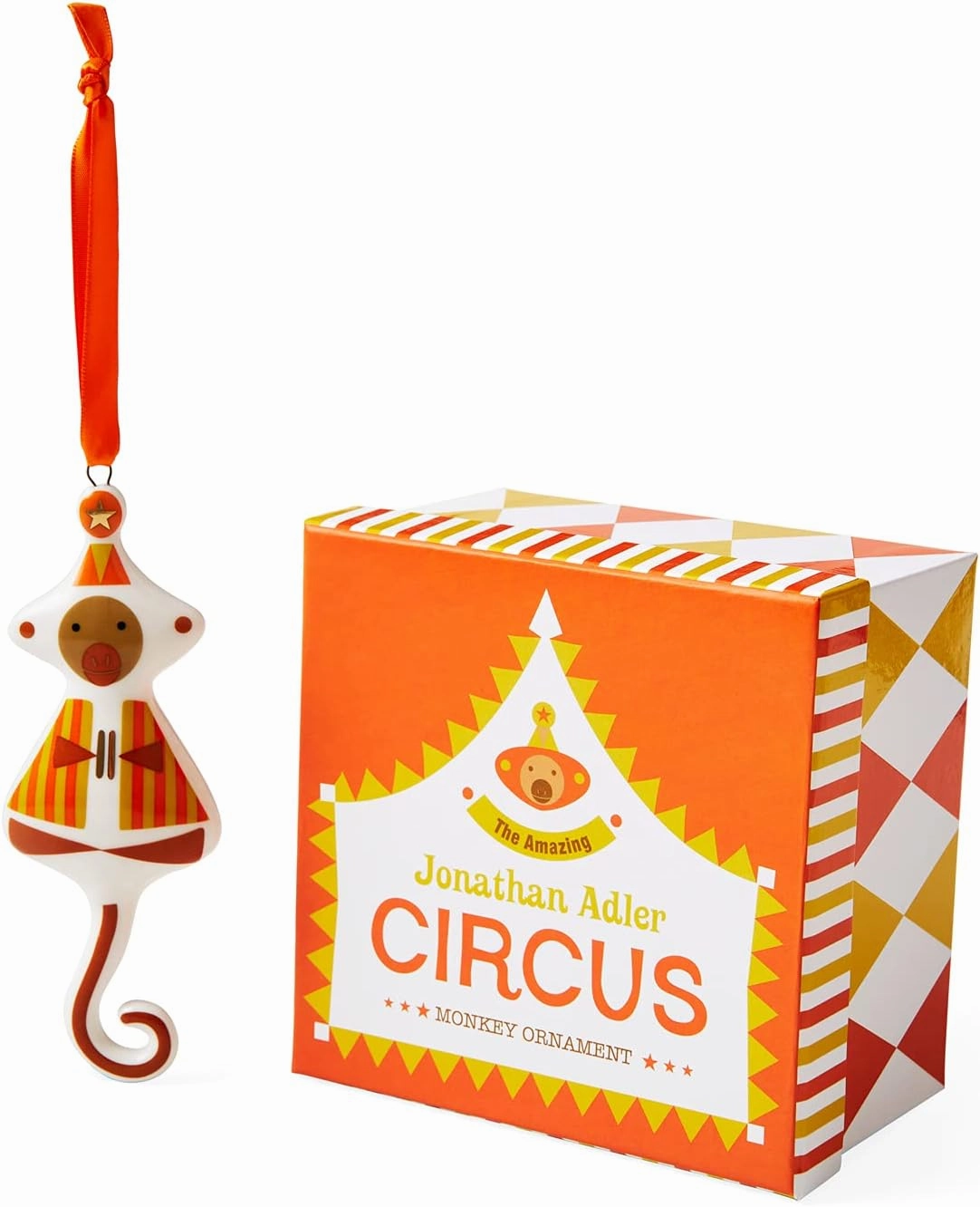 Jonathan Adler Monkey Circus Ornament, Multi (31642), Orange