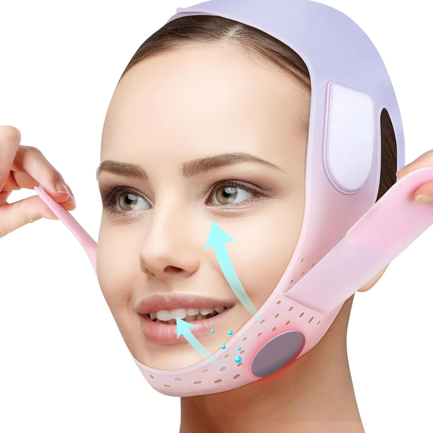 JUSRON Reusable V Line Silicone Face Strap Soft Silicone Chin Strap for Women and Men