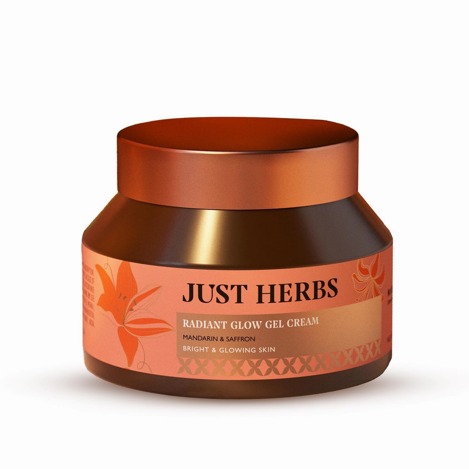 Just Herbs Radiant Glow Face Gel Cream | For Bright & Glowing Skin | 72H Moisture Lock & Hydro Boost Technology Oil-free Day Moisturiser | Mandarin, Saffron, Vitamin C, Niacinamide| All Skin Types