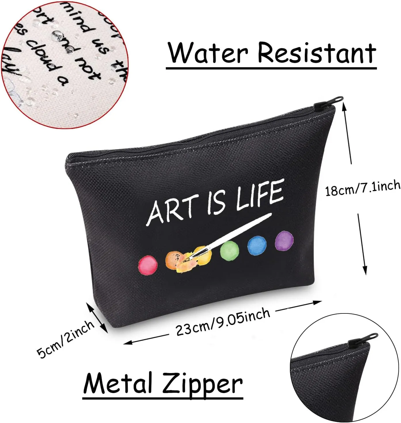JXGZSO Artist Gift For Women Art Makeup Bag With Zipper Paintbrush Organizer Bag Gift For Art Lover Teacher