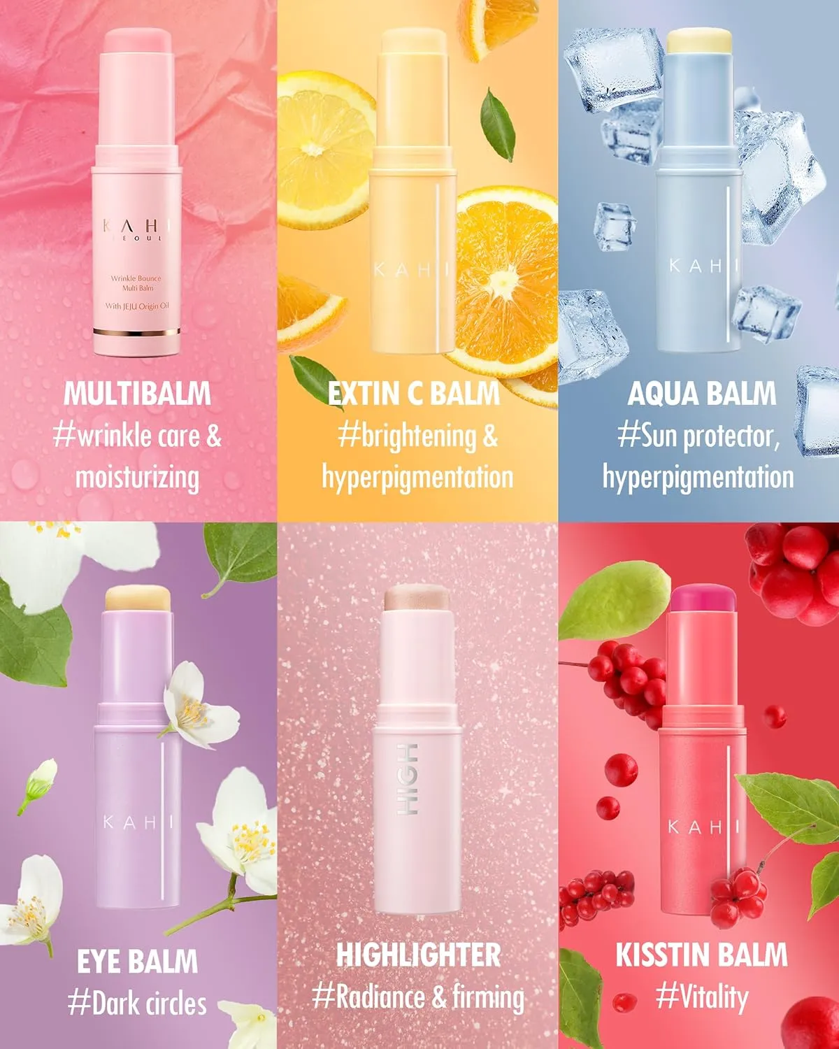 KAHI BALM SERIES - Eye Balm Stick & Moisture | Under Eye Brightener & Glow | Hydrating Stick & Multi-Purpose Korean Cream Dark Circles & Fine Lines (0.32 oz)